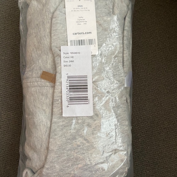 Carter’s NWT 3 piece warm set bears zip up hoodie - Picture 6 of 7